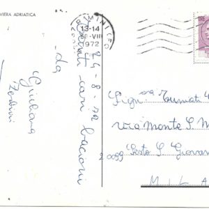 Rimini - SALUTI DALLA RIVIERA ADRIATICA - 24/08/72
