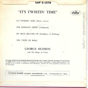 GEORGE HUDSON - It's Twistin'Time - 13/12/61