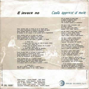 EDOARDO BENNATO - E invece no, Canta appress' à nuie - 1981