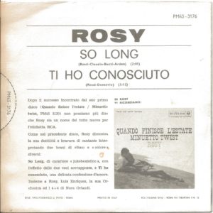 ROSY - So long, Ti ho conosciuto