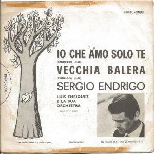 SERGIO ENDRIGO - Io che amo solo te, Vecchia balera