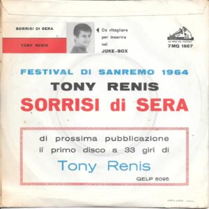 TONY RENIS - Sorrisi di sera, Ti chiedo scusa - 10/01/64