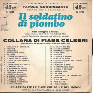 IL SOLDATINO DI PIOMBO - Andersen - Fiabe celebri n° 12 - 30/08/69