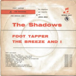 THE SHADOWS - Foot tapper, The breeze and I - 25/03/63