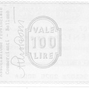 ASSOCIAZIONE PROVINCIALE COMMERCIANTI - 100 Lire - BELLUNO - 20/11/76