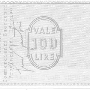 UNIONE COMMERCIANTI ES ESERCENTI- 100 Lire - TREVISO - 21/12/76