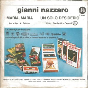 GIANNI NAZZARO - Maria Maria, Un solo desiderio - 21/05/70