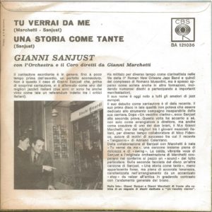 GIANNI SANJUST - Tu verrai da me, Una storia come tante - 24/04/63