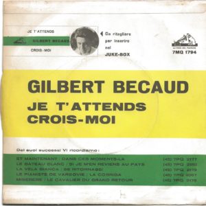 GILBERT BECAUD - Je t'attends, Crois moi - 06/03/63