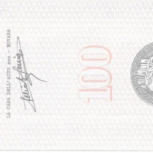 LA CASA DELL'AUTO - Lire 100 - NOVARA - 13/12/76