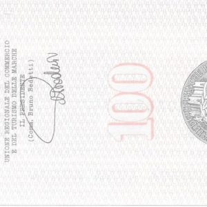 UNIONE REGIONALE COMMERCIO E TURISMO DELLE MARCHE - Lire 100 - ANCONA - 23/12/76