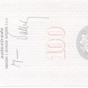 AUTOSTRADE CONCESSIONI E COSTRUZIONI - Lire 100 - BOLOGNA - 17/01/77