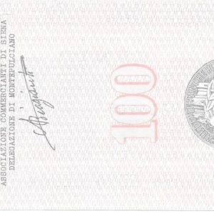 ASSOCIAZIONE COMMERCIANTI SIENA - Lire 100 - MONTEPULCIANO - 31/01/77