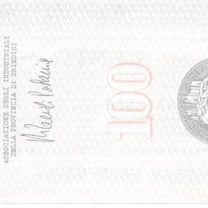 ASSOCIAZIONE INDUSTRIALI PROV. BRINDISI - Lire 100 - S. PIETRO VERNOTICO - 31/01/77