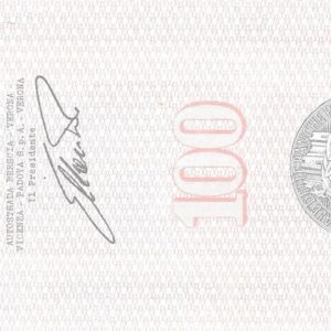 AUTOSTRADA BRESCIA VERONA VICENZA PADOVA - Lire 100 - VERONA - 31/01/77