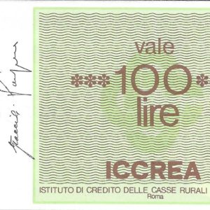 COOPERATIVA FRA MOBILIERI - Lire 100 - CASCINA - 10/01/77