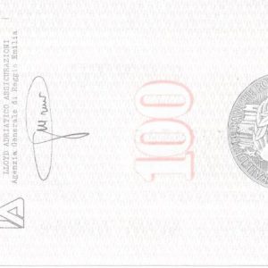 LLOYD ADRIATICO ASSICURAZIONI - Lire 100 - REGGIO EMILIA - 07/03/77