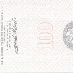 S.P.I. SOCIETA' PRODUZIONE IDROSANITARI - Lire 100 - ARONA - 27/06/77
