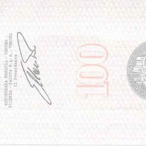 AUTOSTRADA BRESCIA VERONA VICENZA PADOVA - Lire 100 - VERONA - 27/06/77
