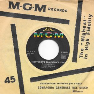 CONNIE FRANCIS - Jealous of You, Everybody's Somebody's Fool
