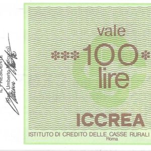 COOPERATIVA TABACCAI REGIONE LAZIO - Lire 100 - 31/01/77