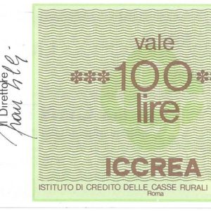 FEDERAZIONE TOSCANA CASSE RURALI ED ARTIGIANE - Lire 100 - 10/01/77