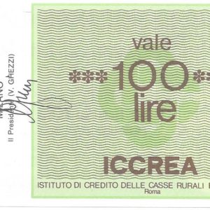 FEDERAZIONE LOMBARDA CASSE RURALI ED ARTIGIANE - Lire 100 - 08/02/77