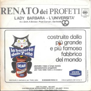 RENATO DEI PROFETI - Lady Barbara, L'università - 26/03/70