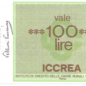 F.LLI A. & V. VELLUZZI  BUFFET - CHIUSI STAZIONE  - Lire 100 - 31/05/77