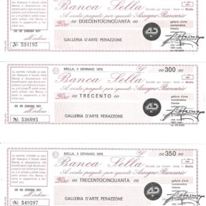 GALLERIA D'ARTE PERAZZONE - Lire 100/150/200/250/300/350 - Serie cpl. 6 val. - 03/01/76