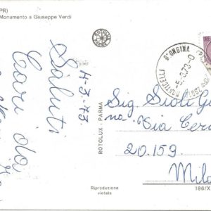 BUSSETO - La Rocca e Monumento a giuseppe Verdi - 04/03/73