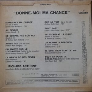 RICHARD ANTHONY - Donne-moi ma chance - 20/05/63