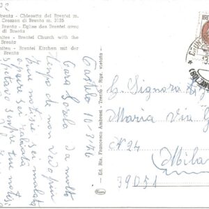 RAGOLI - Chiesetta del Brentei con il Crozzon del Brenta - 13/03/75