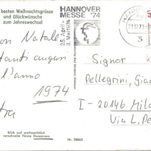HANNOVER - Veduta delle Torri Coperte da Neve Natalizia - 23/12/73
